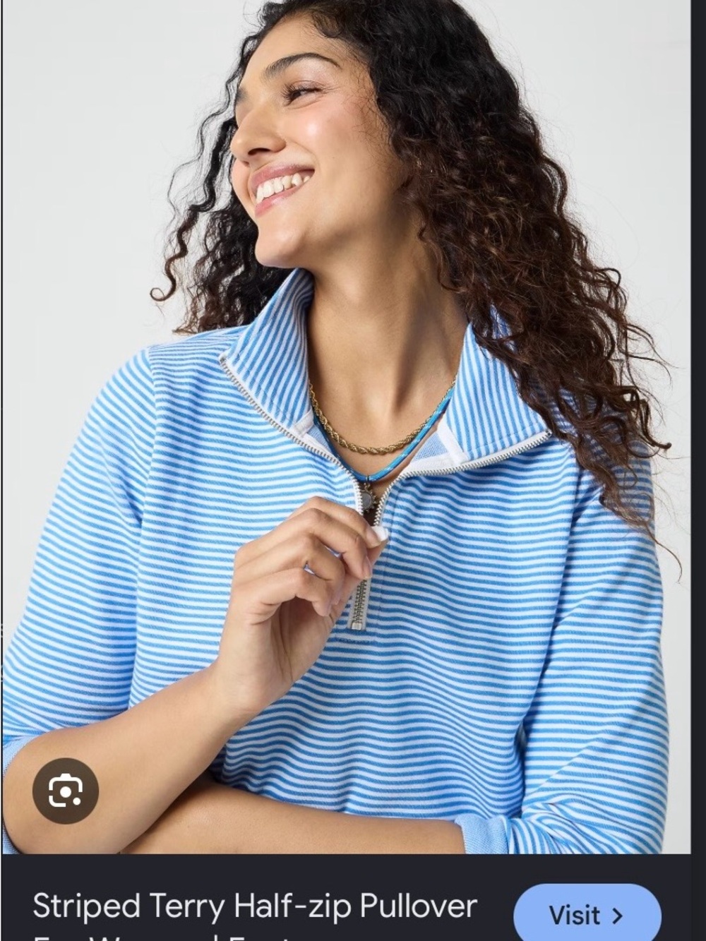 J. Crew Light Blue and White Striped Crewneck Sweater new with tags NWT